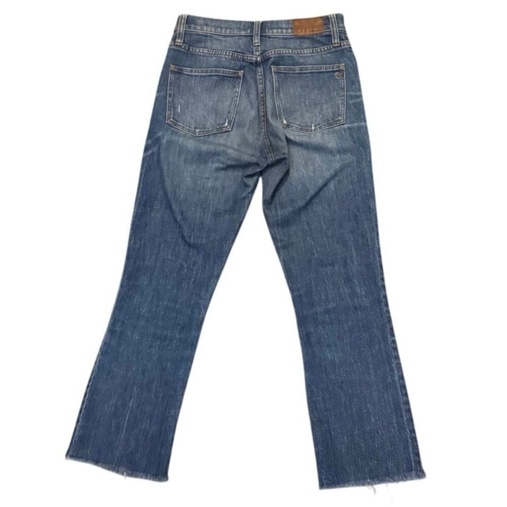Madewell Women's Blue Skinny Jeans High Rise Frayed Raw Hem Denim Stretch Sz 26